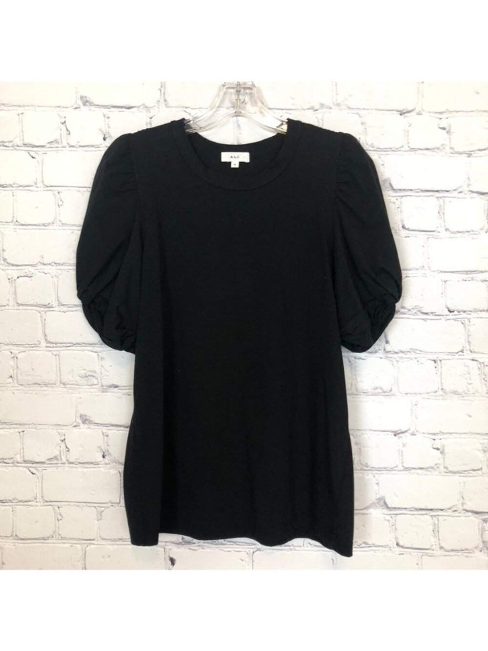 ALC Black Puff Sleeve Cotton Tee Size XS